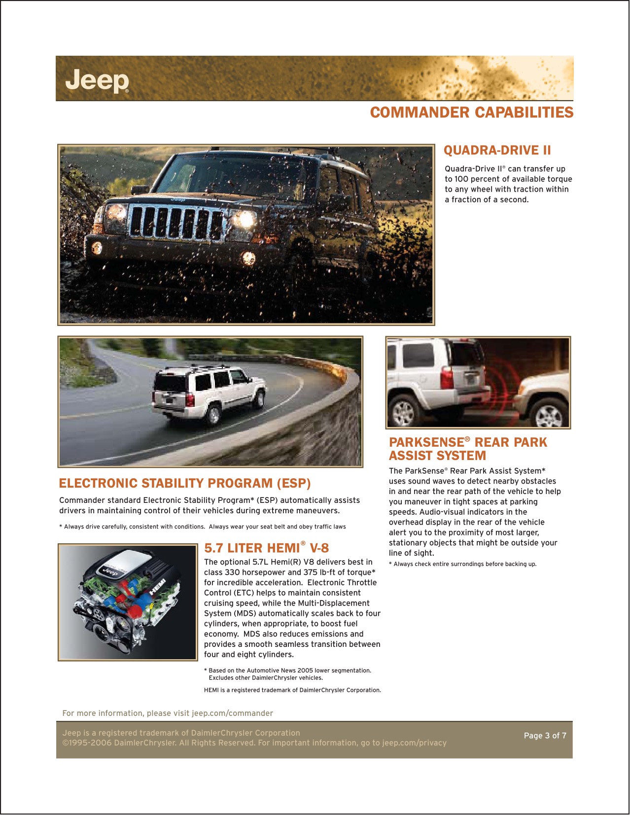 2007 Jeep Commander Brochure Page 6